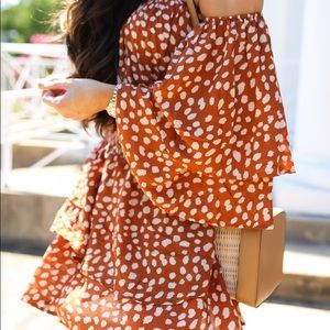 Cheetah print polka dot dress
